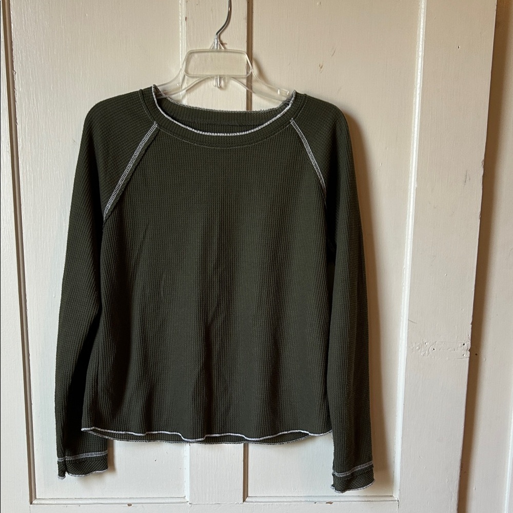 Dark Green Long Sleeve Top